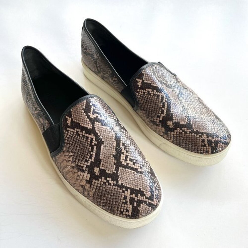 VINCE‎ Snake-Effect Leather Blair-5 Sneakers Shoes Womens Size 9M Slip On